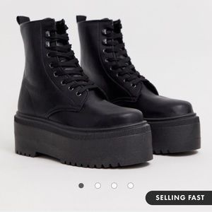 ASOS chunky black platform ankle boots